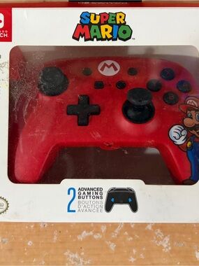 Nintendo Red Super Mario Wireless Controller with Black Buttons